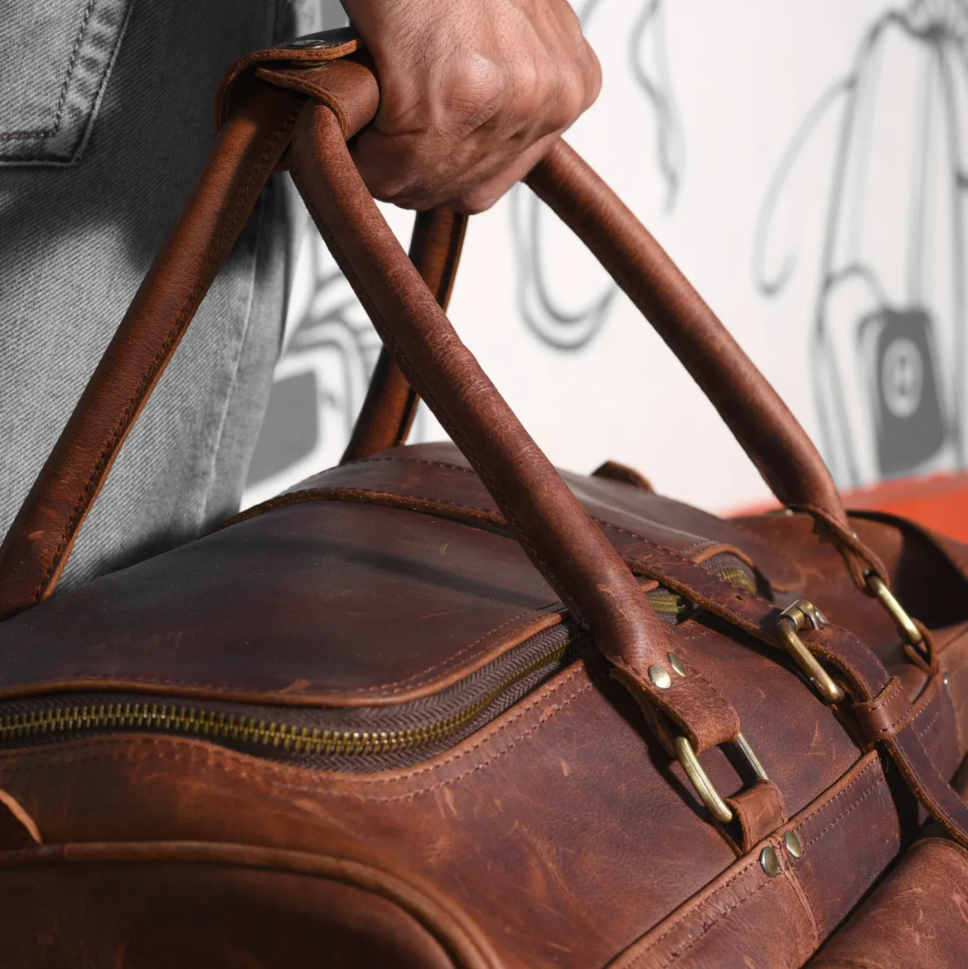 Bolso de viaje de cuero